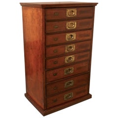 Antique 19th Century Mahogany Eight-Drawer Filing Cabinet