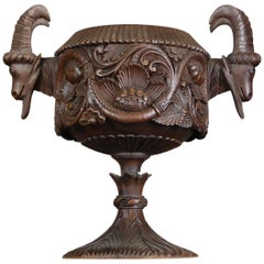 Early 20th Century Carved Wood Burgundian Ceremonial Hunting Chalice