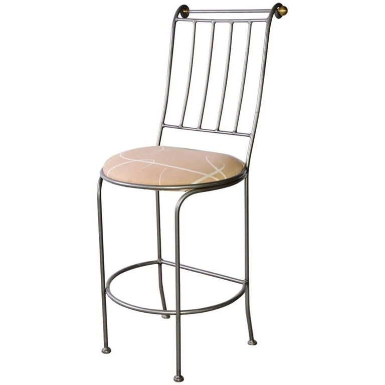 Stainless Steel Bar Stools For Sale contemporary stainless steel and brass bar stool for sale
