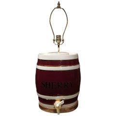 English Royal Victoria Spirit Barrel Adapted as a Lamp, Early 20th Century