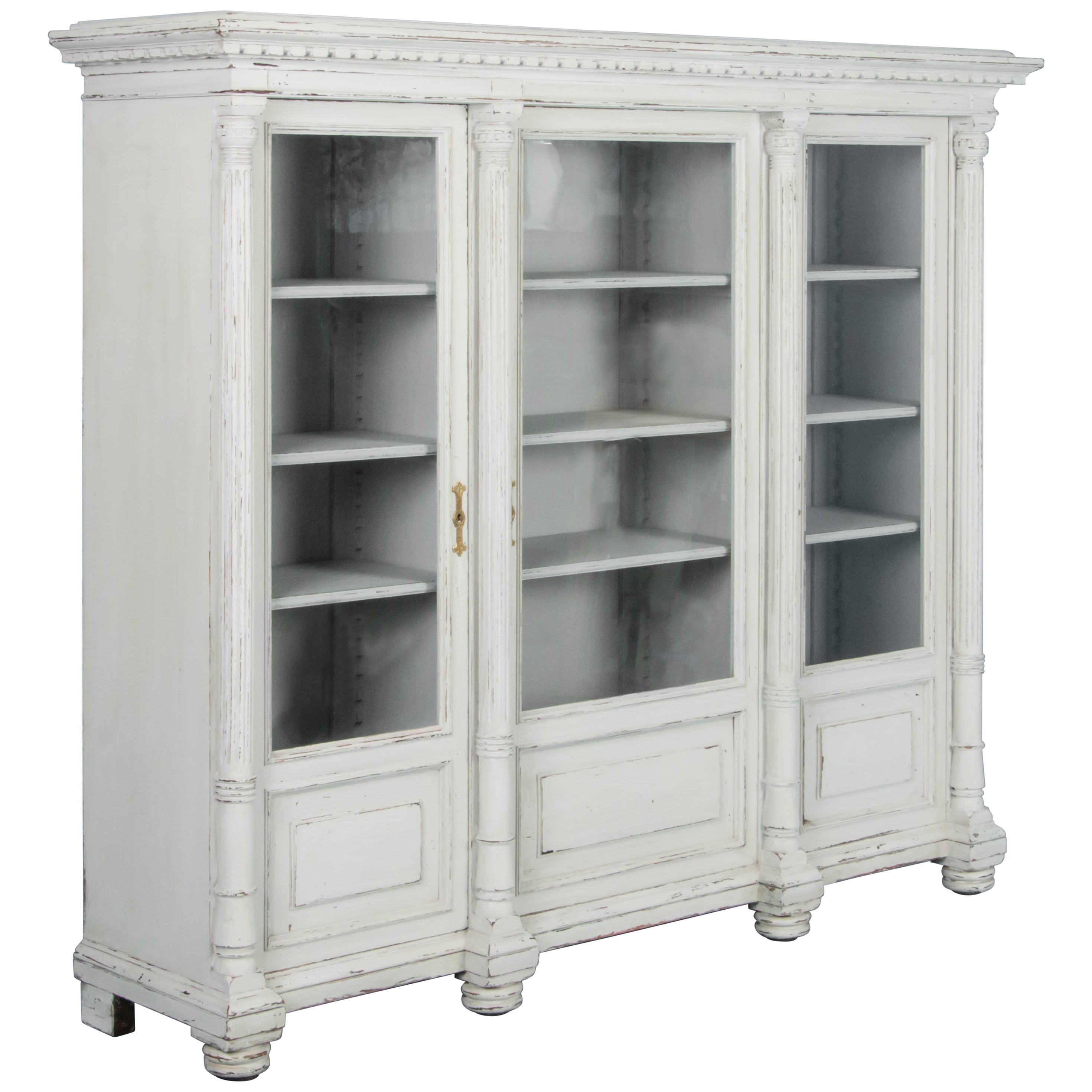 Beautiful Large 1880s Hand Painted French Bookcase At 1stdibs