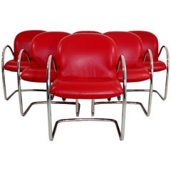 Mid-Century Modern Set of Six Brueton Dining Armchairs, Baughman