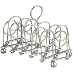 Antique 20th Century Edwardian Period Expanding Silver Plated Toast Rack