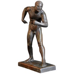 "Black Boxer," Rare Nude Male Sculpture by California State Capitol Artist 7