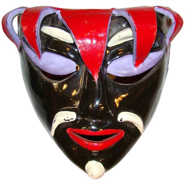Michel Rivire, Atelier Claude Tabet, Keramikmaske, ca. 1950-1960 im Angebot