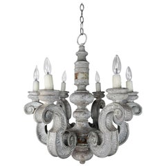 Six-Light Swedish Painted Chandelier 6