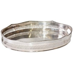 Retro Silver Plated Gallery Tray