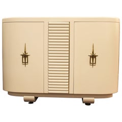 Mid-Century Modern Renzo Rutili Johnson White Small Credenza Hollywood Regency 2