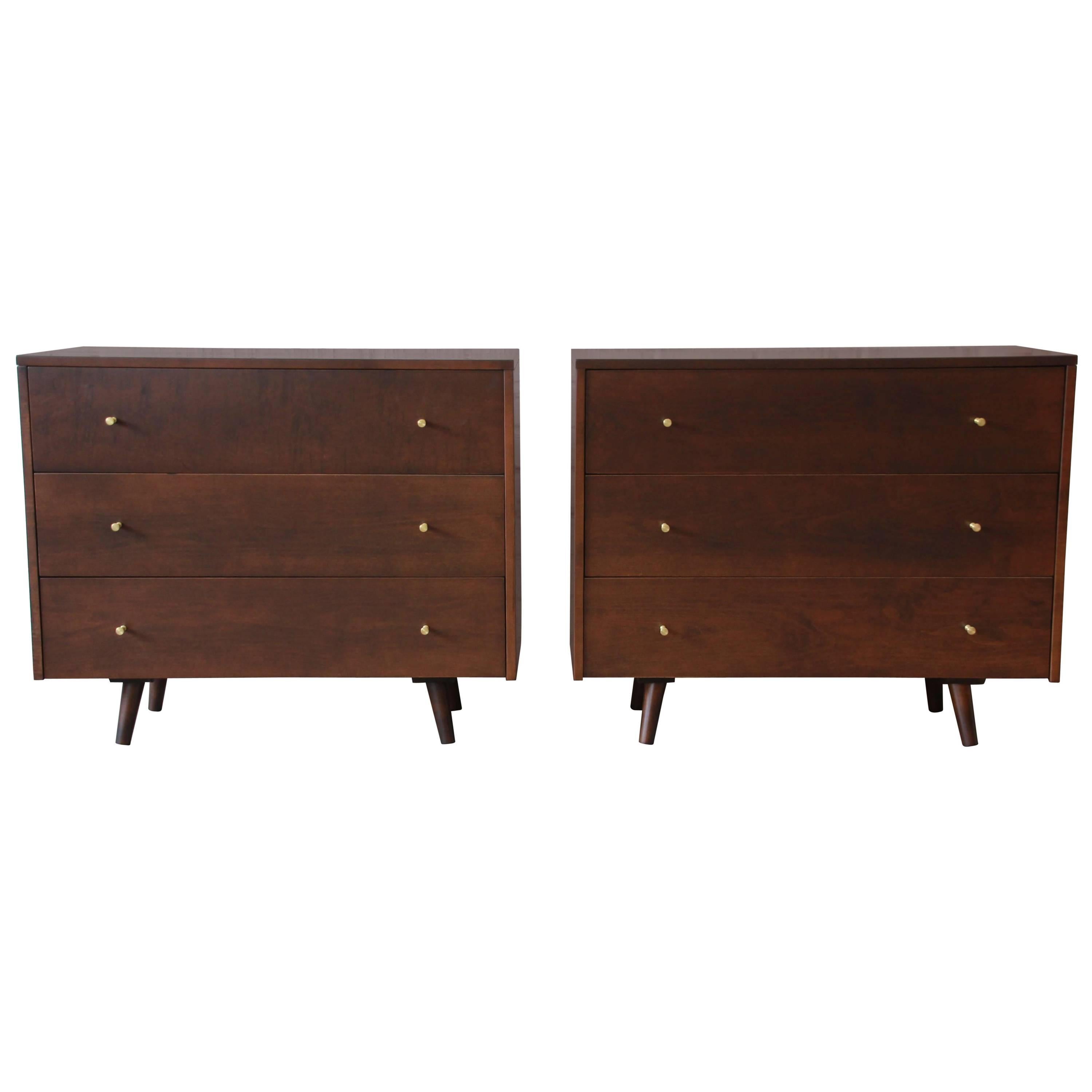 Pair of Paul McCobb Planner Group Three-Drawer Bachelor Chests
