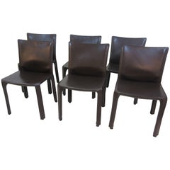Mario Bellini Cab Chairs No.412 by Cassina in Dark Chocolate Leather