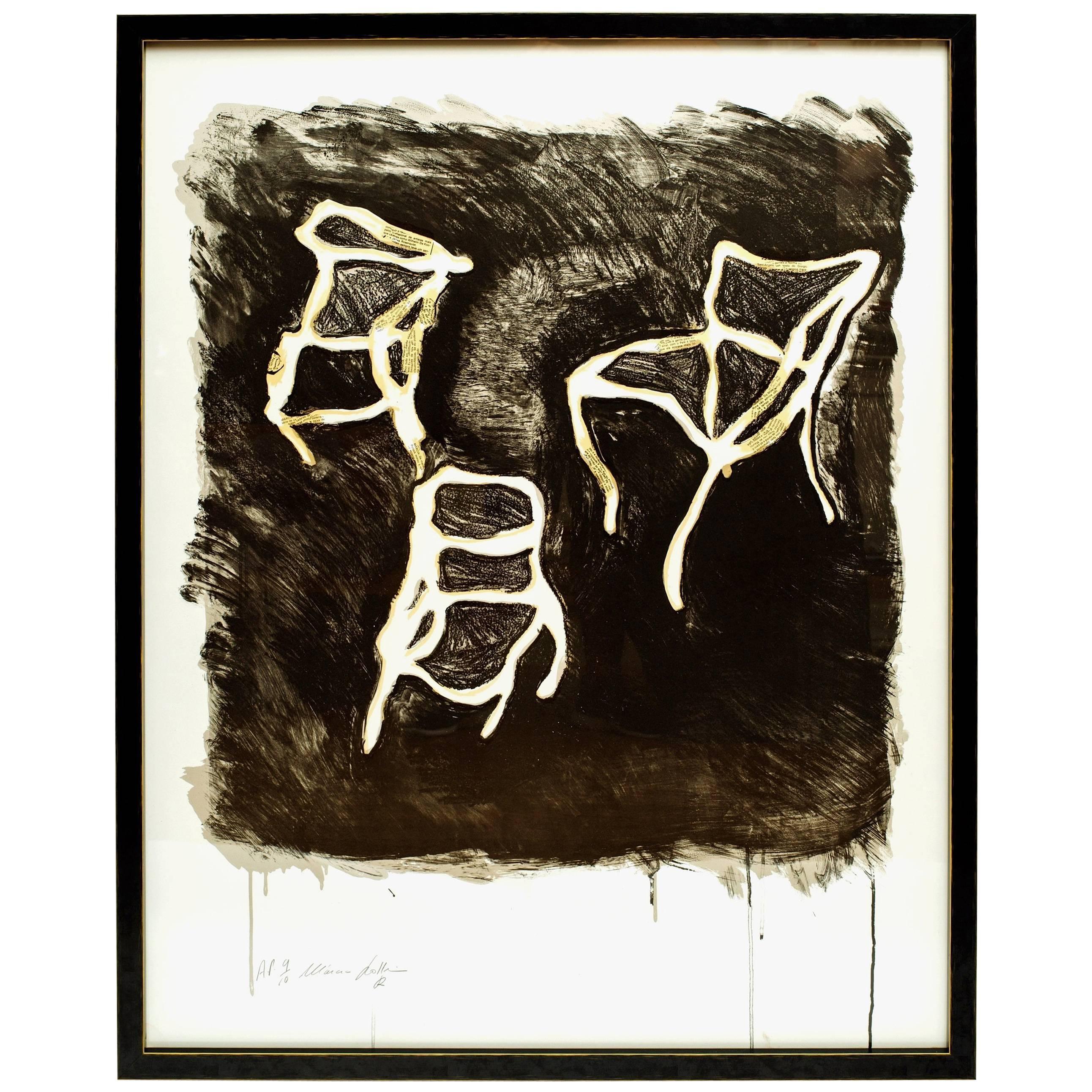 Chairs Screen Print by Marcia Grostein 