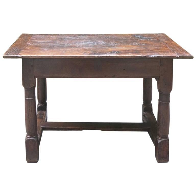 Rare Grand Antique French Chestnut Side Table For Sale