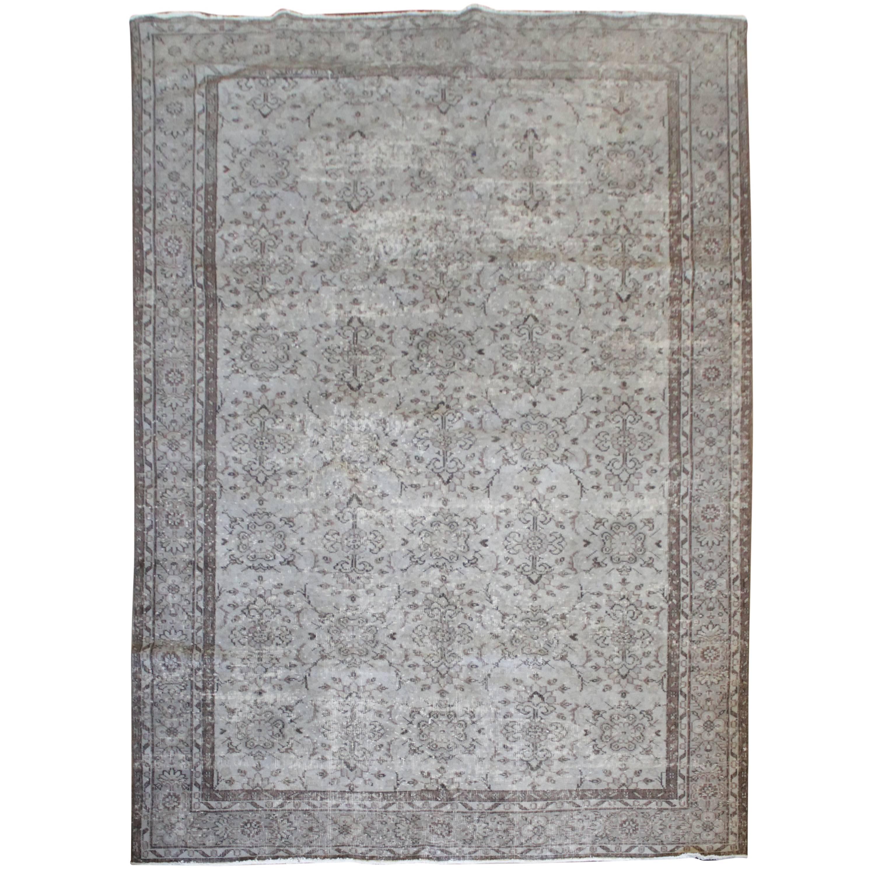 Vintage Hand-Knotted Turkish Rug For Sale