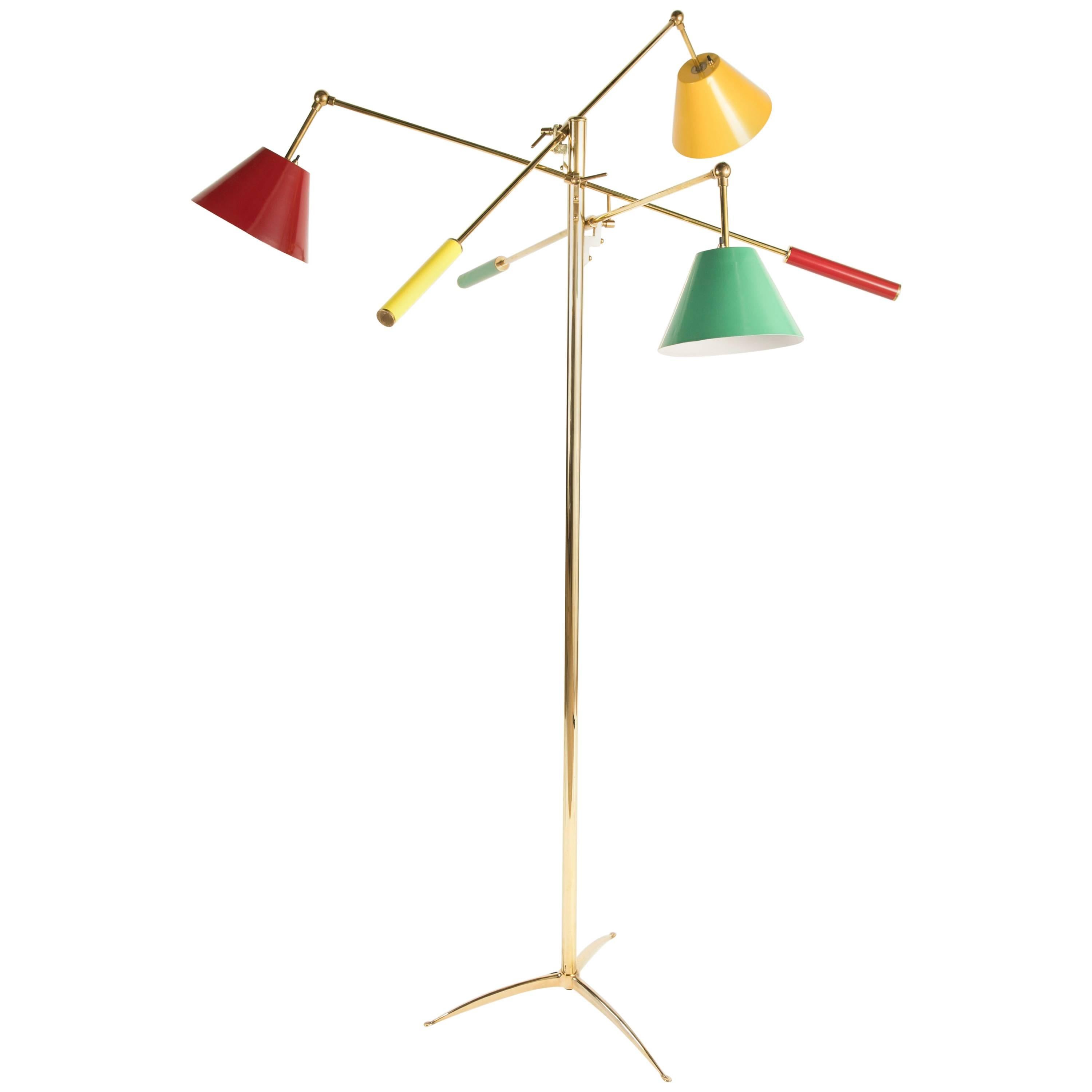 Triennale Floor Lamp in the style of Arredoluce and Angelo Lelli