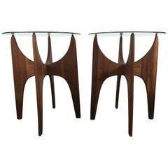 Elusive Pair of Tall Jax End or Lamp Tables Designed by Adrian Pearsall