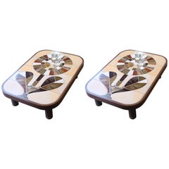 Roger Capron Beautiful Pair of Cocktail Tables, circa 1960