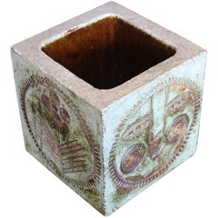 Roger Capron Beautiful Ceramic Square Vase, circa 1960 9