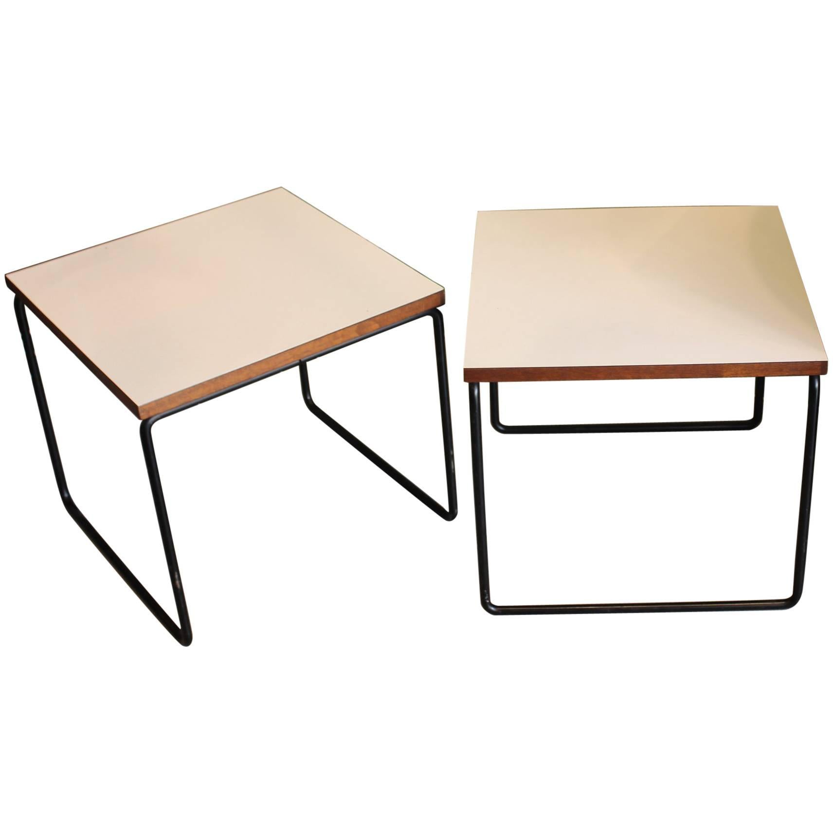 Pierre Guariche Beautiful Pair of Side Tables for Steiner, circa 1950 For Sale