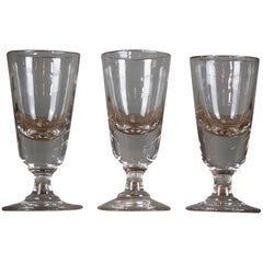 Trio of Antique Handblown French Absinthe Glasses