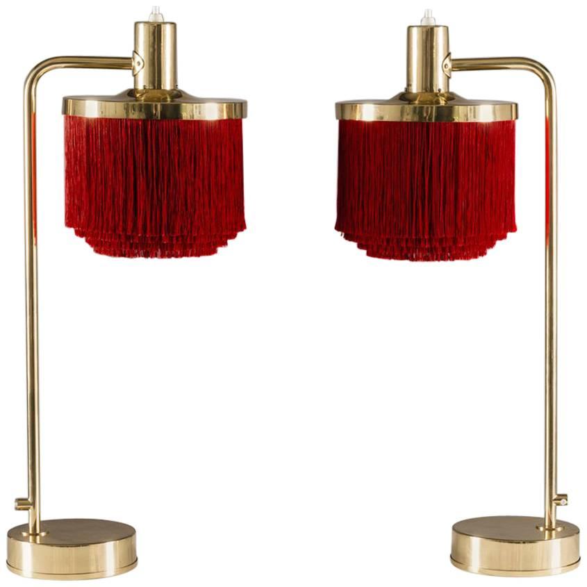 Pair of Fringe Table Lamps B140 by Hans-Agne Jakobsson
