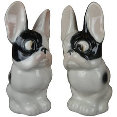 Pair of Retro Porcelain French Bulldogs