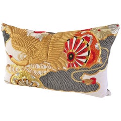 Custom Pillow Cut from a Japanese Silk Uchikake Wedding Kimono