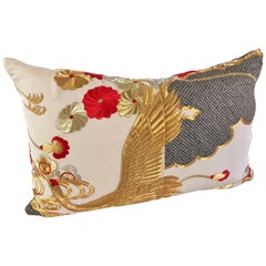 Custom Pillow Cut from a Retro Japanese Silk Uchikake Wedding Kimono
