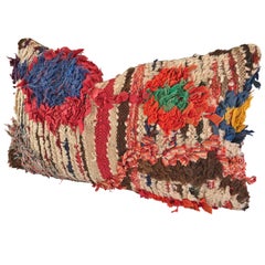 Custom Pillow Cut from a Vintage Hand-Loomed Wool Moroccan Berber Rug