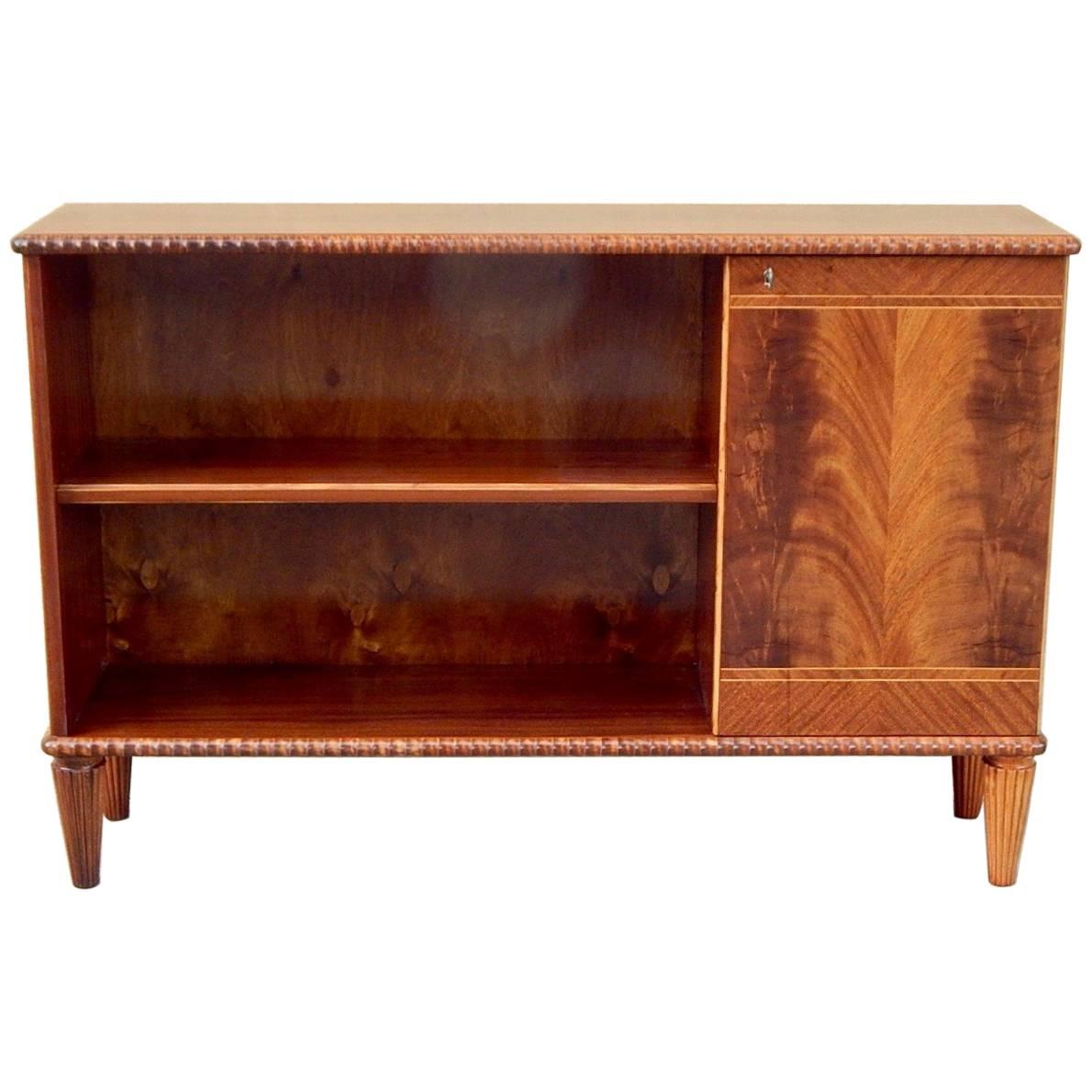 Swedish Mid-Century Bookcase in Honduran Mahogany, circa 1950