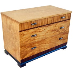 Swedish Art Deco Chest of Drawers in Flame Birch and Rosewood, 1930 7