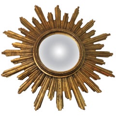Vintage Gilded Sunburst Mirror, 1960s