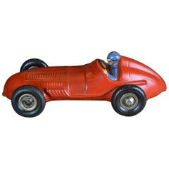 Vintage Red Racer Car Model, Racer Toy, thick heavy Rubber , 1940s 