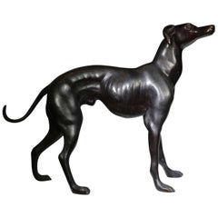 Large Greyhound Mid-Century 21" Tall Bronze Sculpture, circa 1960s