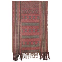 Monumental Antique Turkish Woven Colorful Textile with Fringes