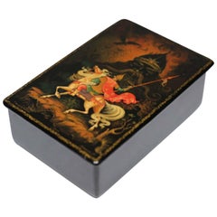Hand-Painted Lacquered Box from the U.S.S.R. Signed by Artist, circa 1970-1980