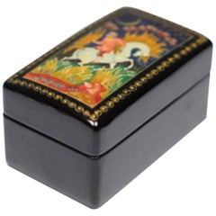 Hand-Painted Lacquered Box from the U.S.S.R. Signed by Artist, circa 1970-1980