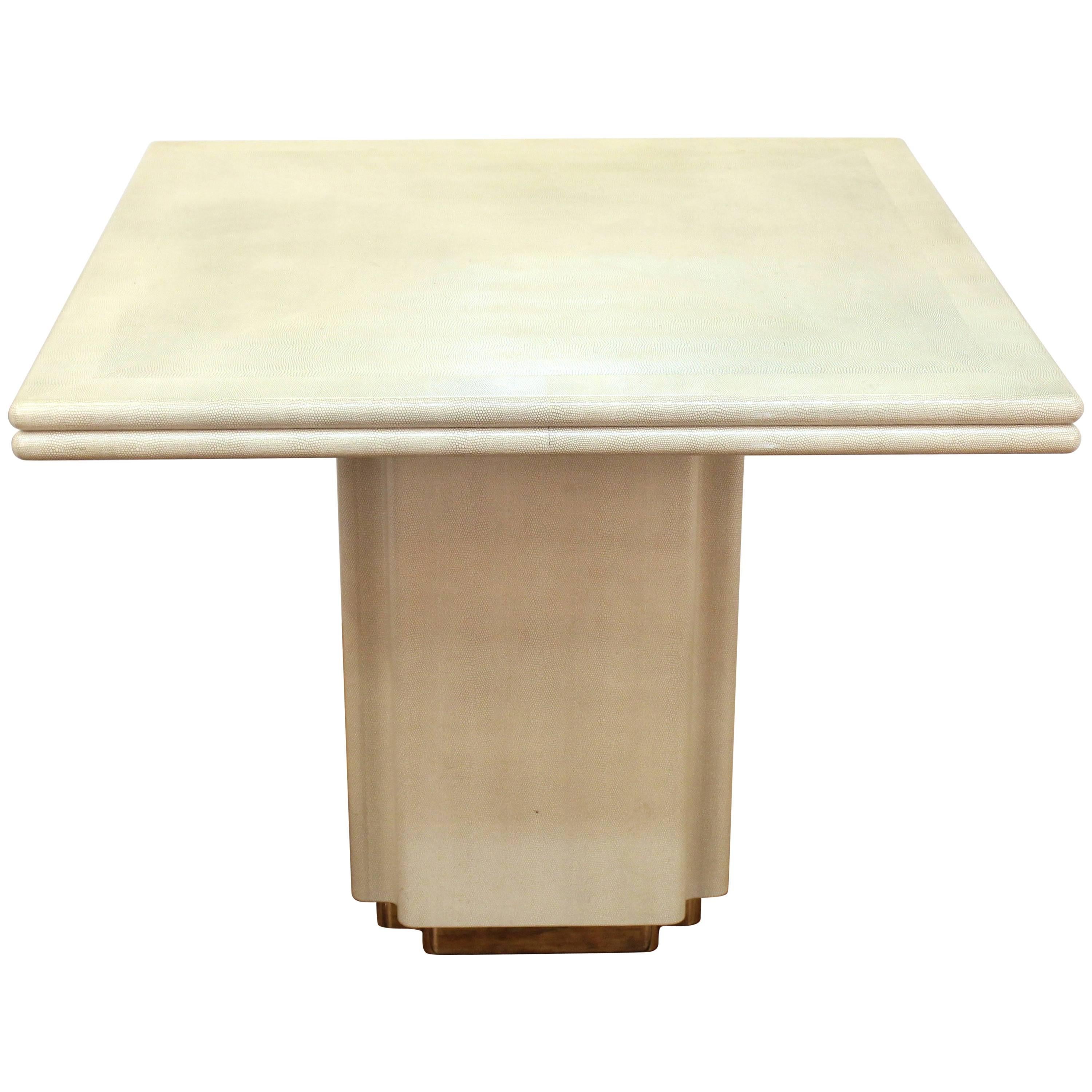 Modernist Shagreen Square Coffee Table