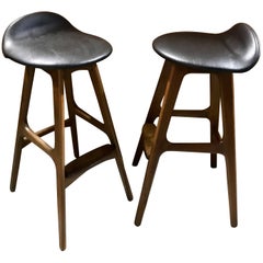 Pair of Erik Buch Barstools for O.D. Mobler