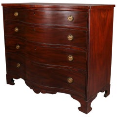 19th Century English Swell Front Mahogany Four-Drawer Chest