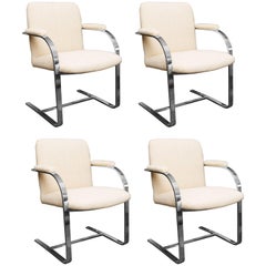 Set of Four Roche Bobois Brno Style Armchairs
