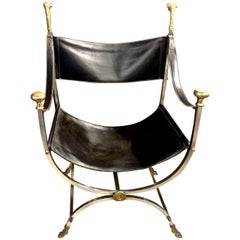 Retro Maison Jansen Curule Savonarola Chair