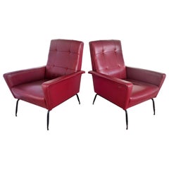 Mid-Century Italian Modern Club Chairs in the Manner of Marco Zanuso, Pair 7
