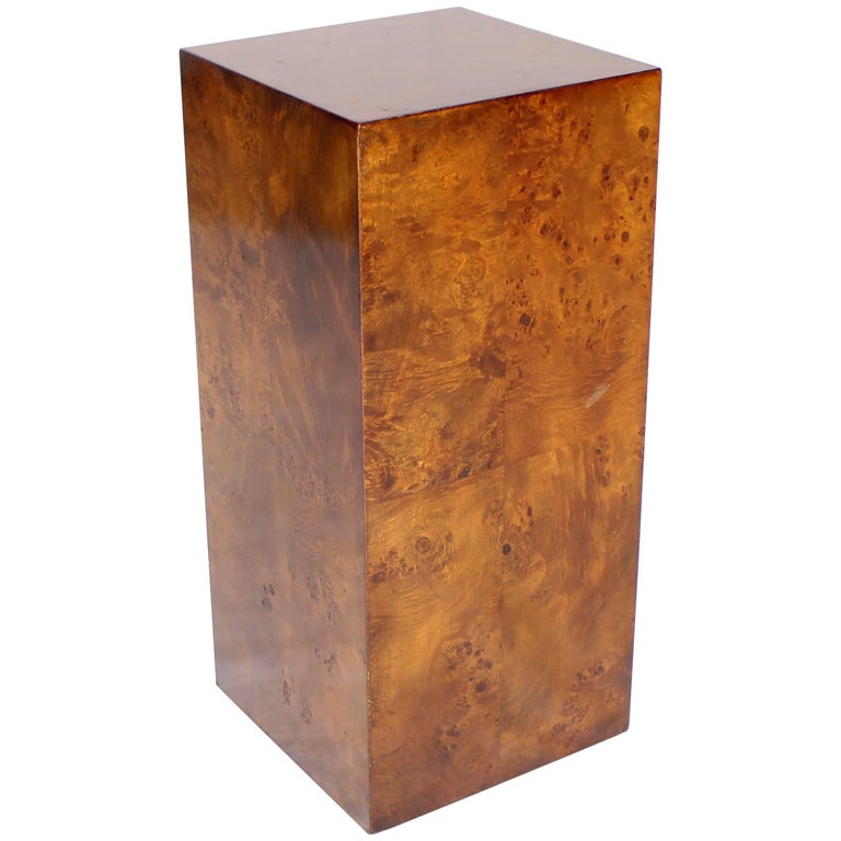 Pair of MIlo Baughman Burl Wood Pedestal Sculpture Bases at 1stdibs