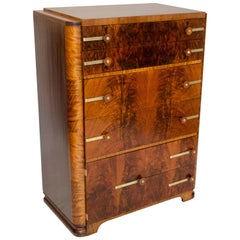 Art Deco Walnut Highboy Dresser