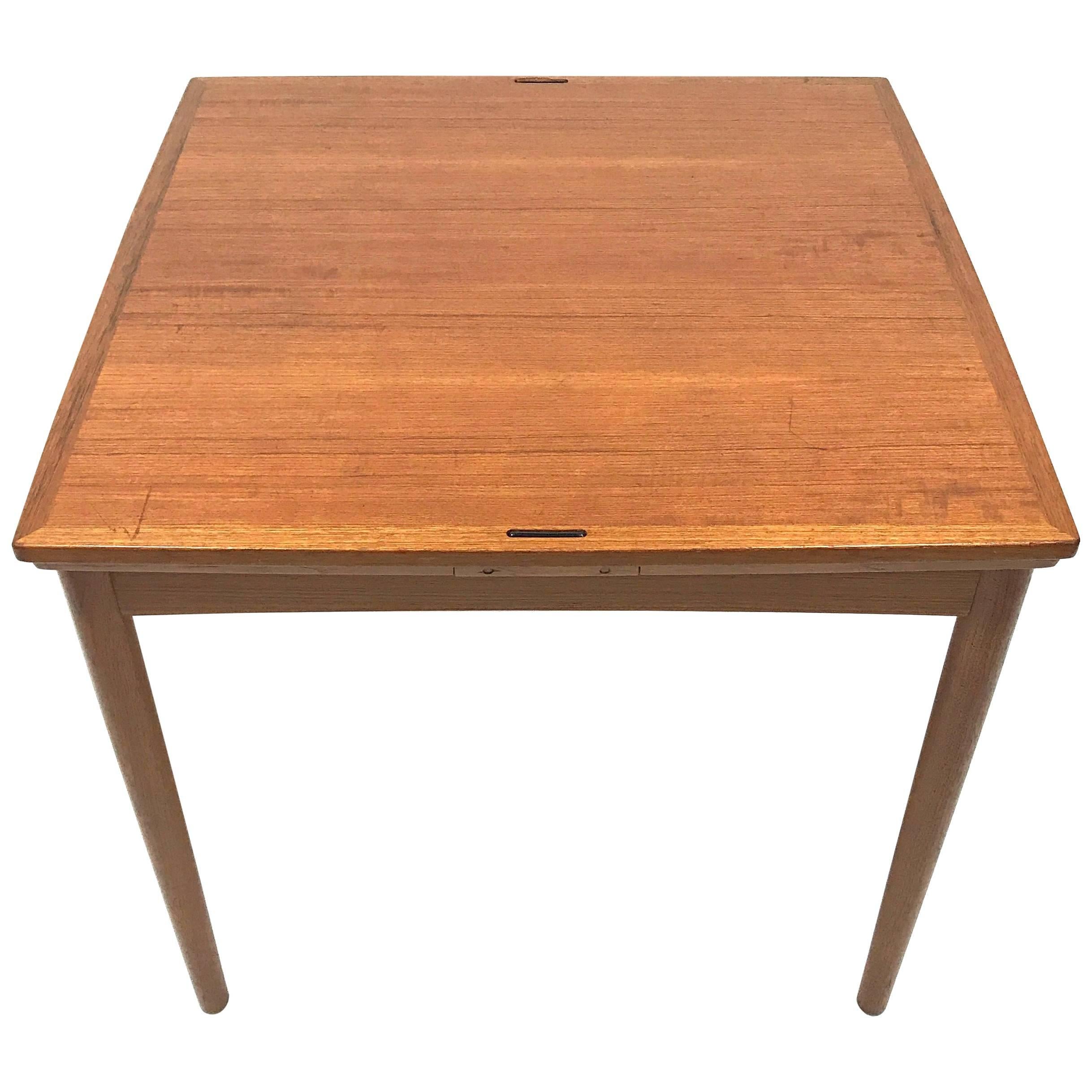 Mid-Century Reversible-Top Danish Teak Game Table in the Manner of Poul Hundevad