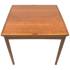 Mid-Century Reversible-Top Danish Teak Game Table in the Manner of Poul Hundevad