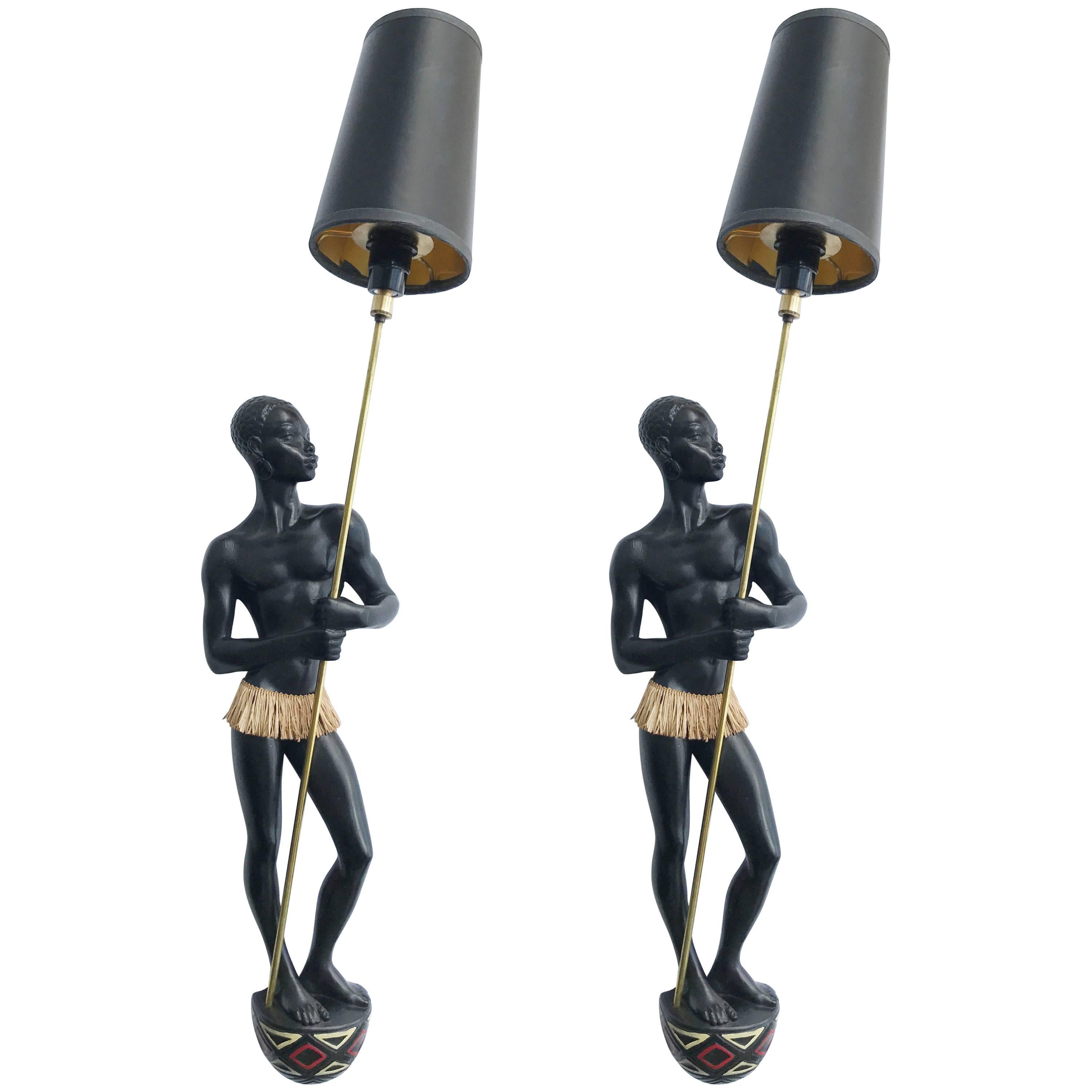 Circa 1950s Pair of Andre Carli Sconces For Sale