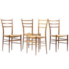 Set of Four, 1950s Italian Leggera Chairs 12