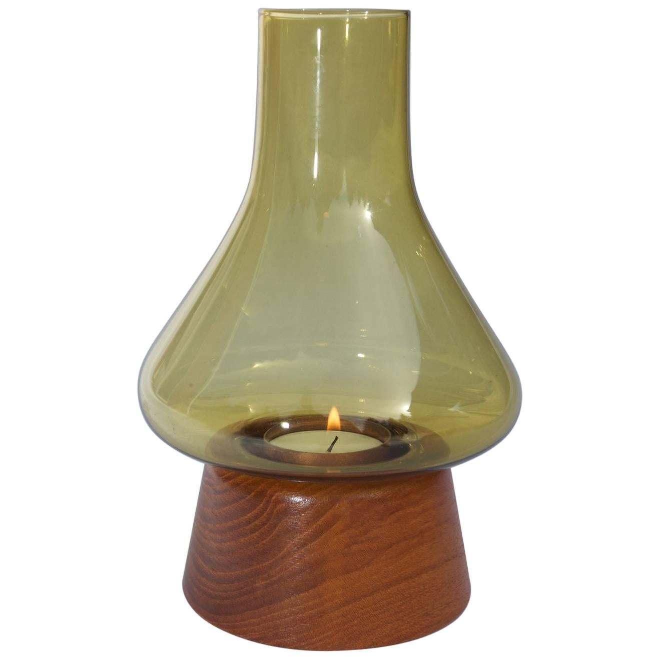 Candleholder, Teak, Glass and Copper by Karl Holmberg 1960s-1970s, Swedish For Sale