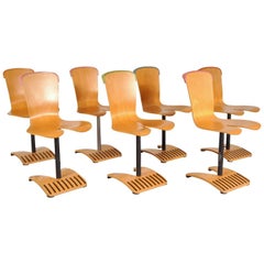 Rare Set of Seven Stacking Chairs by Ruud Jan Kokke, Netherlands, 1980